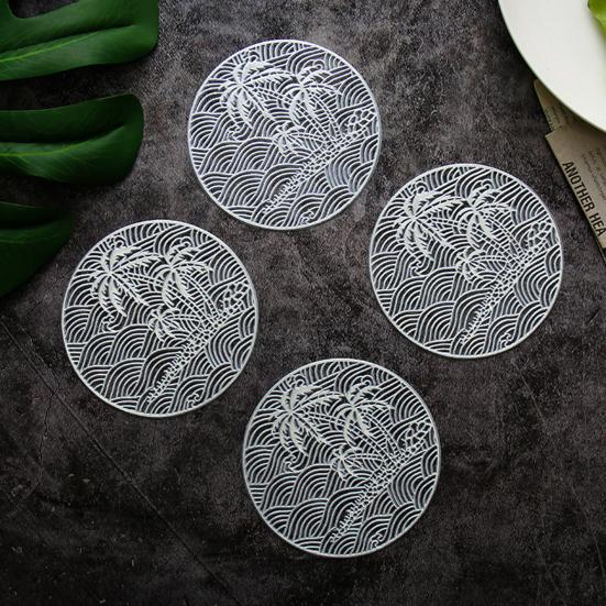 Коврик для чаши стильный блестящий прочный коврик для стола ПВХ полый коврик для украшения обеденного стола коврик для чашки для офиса