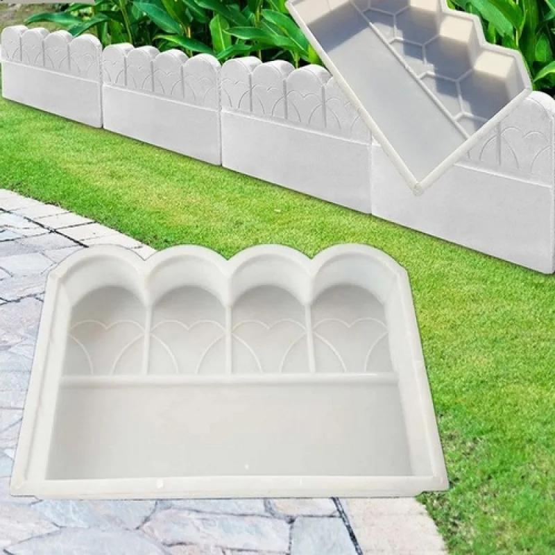 Garden Edging Fence Concrete Molds Reusable Diy Garden Brick Mold For Fish Pond Backyard Patio Garden Decoration