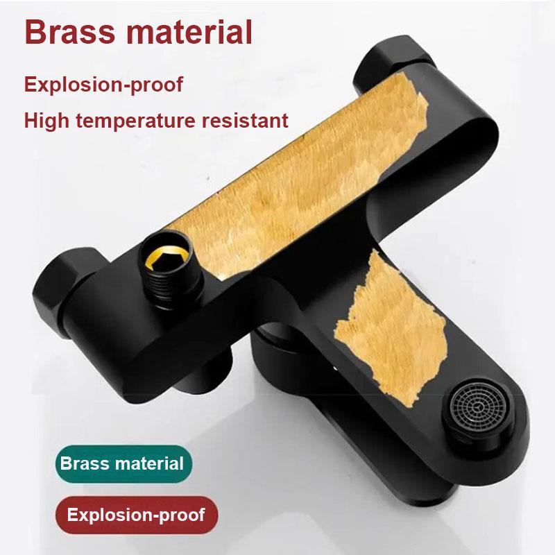 Черный Смеситель для Душа в Ванной Латунный Смеситель Горячей и Холодной Воды Аксессуары для Ванной Смесительный Клапан Набор Смесителей для Ванны и Душа