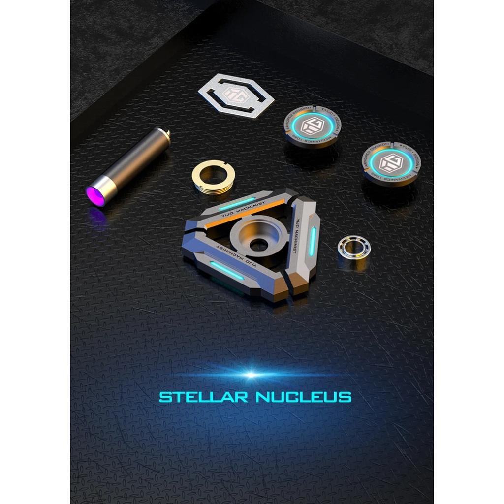 Светящийся ручной спиннер из сплава, полностью металлический гироскоп, фиджет-спиннер для кончиков пальцев для снятия стресса у взрослых, настольные EDC-игрушки, подарки