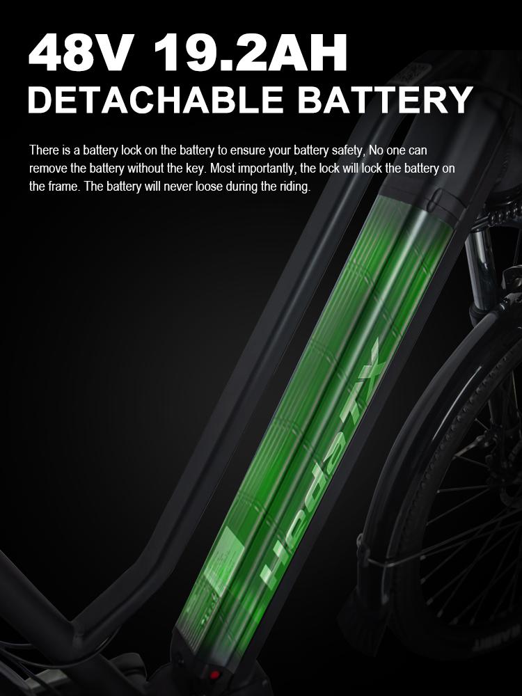 HedaTX TX10 350 Вт Электрический городской велосипед для взрослых: Съемная батарея 48 В 15,6 Ач, алюминиевая рама 27,5 дюймов, гидравлические дисковые тормоза, внедорожный
