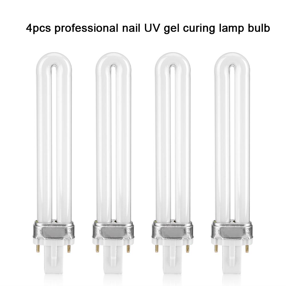 Nail Lamp Bulb 9W 4Pcs/Set Manicure UV Nail Dryer Lamp Bulb 9W Nail Polish Gel Curing Light Tube