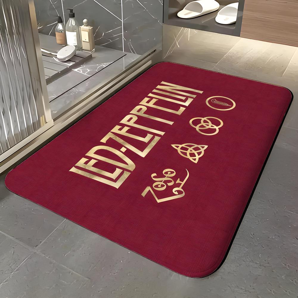 Music Z-Zeppelin Floor Mat Soft Flannel Entrance Door Mat Non Slip Absorbent Bathroom Bedroom Floor Rug