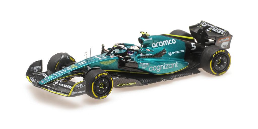 Mini Champs 1/43 Aston Martin Aramco Cognizant F1 Team AMR22 2022 Гран-при Абу-Даби Последняя гонка Себастьян Феттель
