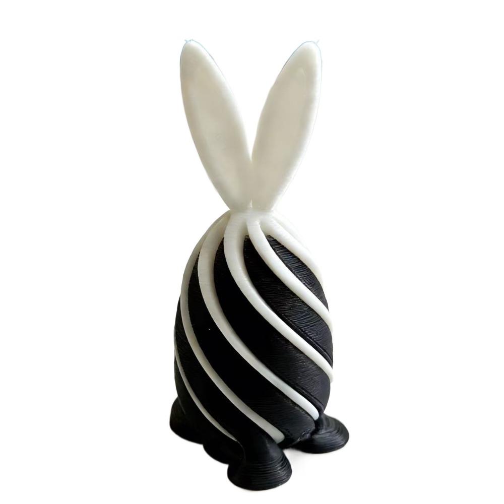 Spiral Cone 3D Printed Easter Bunny Decompression Easter Basket Stuffers Rotating Rabbit Egg Colorful Ornaments