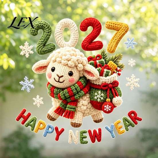 Festive Window Decorations Happy New Year Cling, 2027 Crochet Sheep Snowflake Glass Decals Glas Sticker, Reusable Christmas Holiday Decoration Static