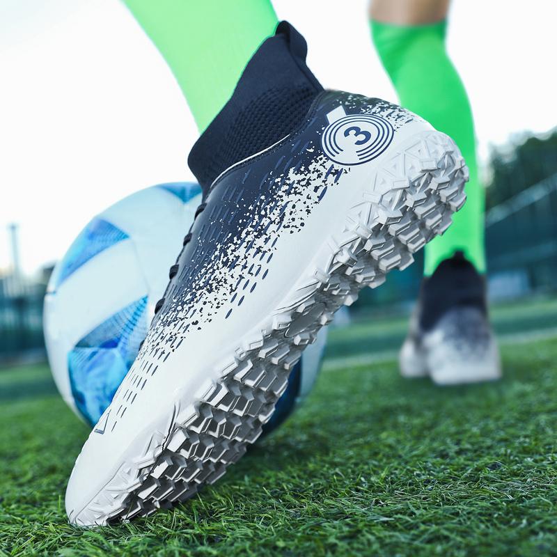 Новые высококачественные амортизирующие противоскользящие износостойкие высокие кеды для детей и взрослых с короткими шипами для уличного футбола