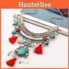 Simulation Style Ethnic Gemstone Decoration Women Necklace With Design Tassel