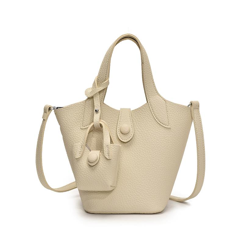 Корейская популярная простая и высококлассная сумка-корзина для овощей с узором личи, нишевый дизайн, модная и универсальная женская сумка-мессенджер