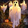 Хэллоуин Светящееся Подвесное Украшение Призрак Жуткий Светодиодный Свет Призрак для Внутреннего Двора Крыльца Двора Спальни Декор