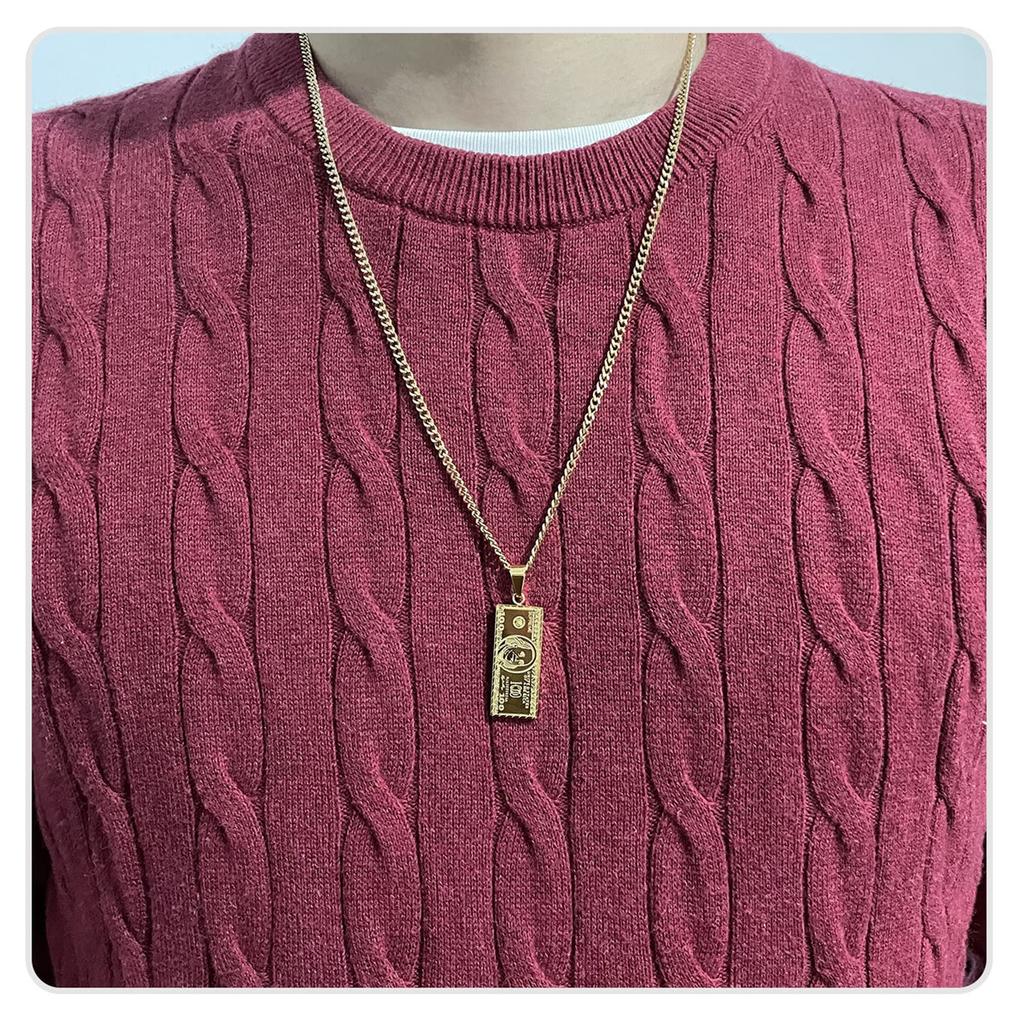 Хип-хоп ювелирные изделия личность титановая сталь разбогатеть доллар маленькая купюра кулон мужское ожерелье