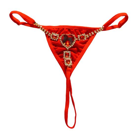 Sexy Rhinestone Thong for Women Mini G-string Bikini Thong Low