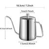 350ml Drip Kettle Coffee Tea Pot With Thermometer Non-stick Coating Food Grade Stainless Steel Thin Mouth Gooseneck Coffee Pot