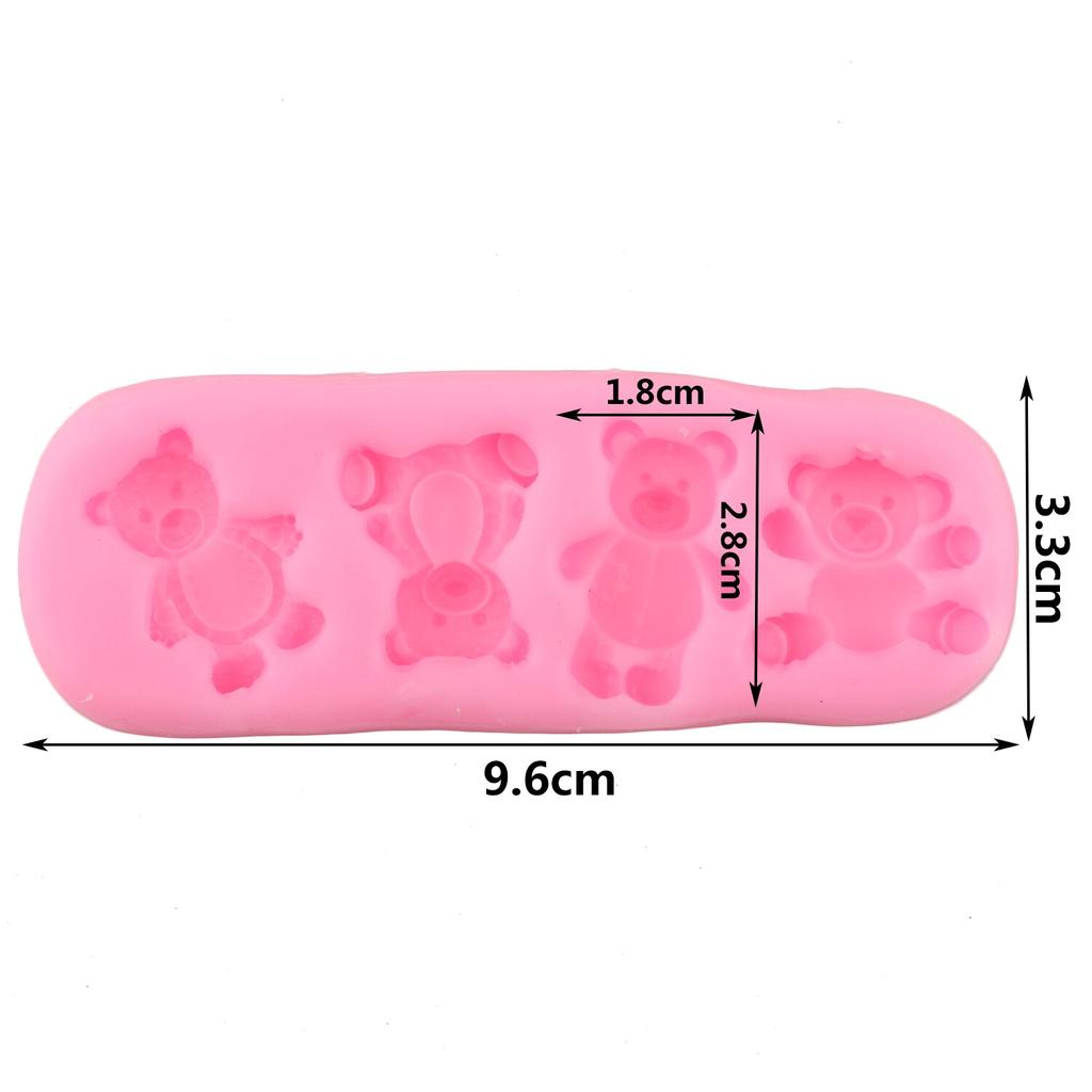 3D Cute Bear Silicone Molds DIY Baby Party Chocolate Fondant Mold Cake Decorating Tools Cupcake Topper Candy Polymer Clay Moulds