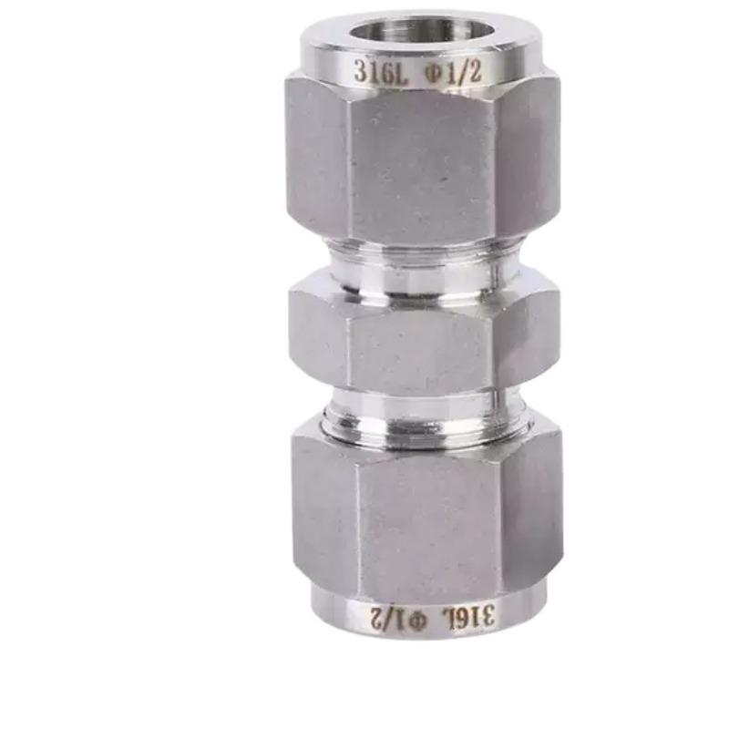 1/16"-1" 3-25mm Tube OD Compression Union SUS316L Stainless Steel Euqal Coupler Pipe Fitting Connector With UNF Nut Lock