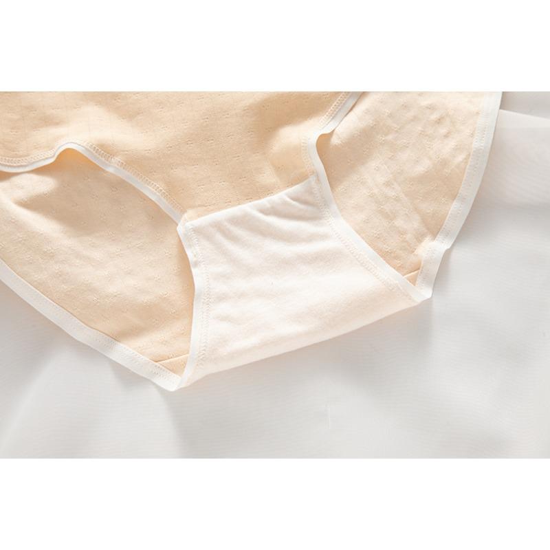Женское нижнее белье, простые однотонные хлопковые трусы для лета, тонкие дышащие трусики со средней талией