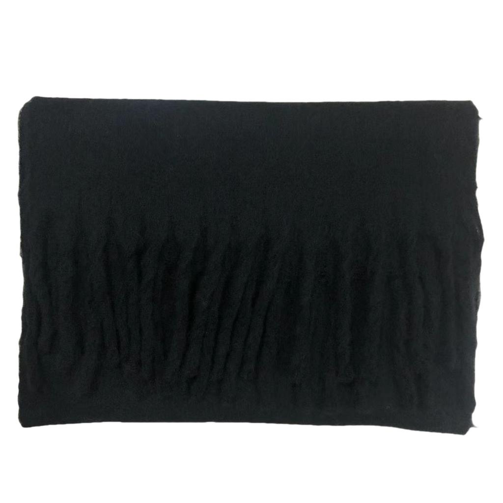 Solid Color Mohair Loop Yarn Scarf Women's Autumn and Winter New High-end Versatile Warm Scarf Shawl Dual-purpose