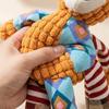 Плюшевая лоскутная собака-игрушка, мягкая набивная фигурка, прочные швы, пищалка, интерактивная игрушка-грызунок для средних и крупных собак
