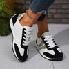 Fashion Contrast Color Platform Sneakers Women Round Toe Lace Up Sports Shoes Woman 2025 Spring Comfortable Casual Walking Shoes
