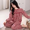 Пижама женская весенне-осенняя из чистого хлопка с длинным рукавом большого размера, средняя женская осенне-зимняя, женский хлопковый комплект для дома
