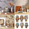 Cute Owl Statue Figurine Set of 3 Hear No See No Speak No Animal Sculpture Ornaments Home Office Tabletop Decoration
