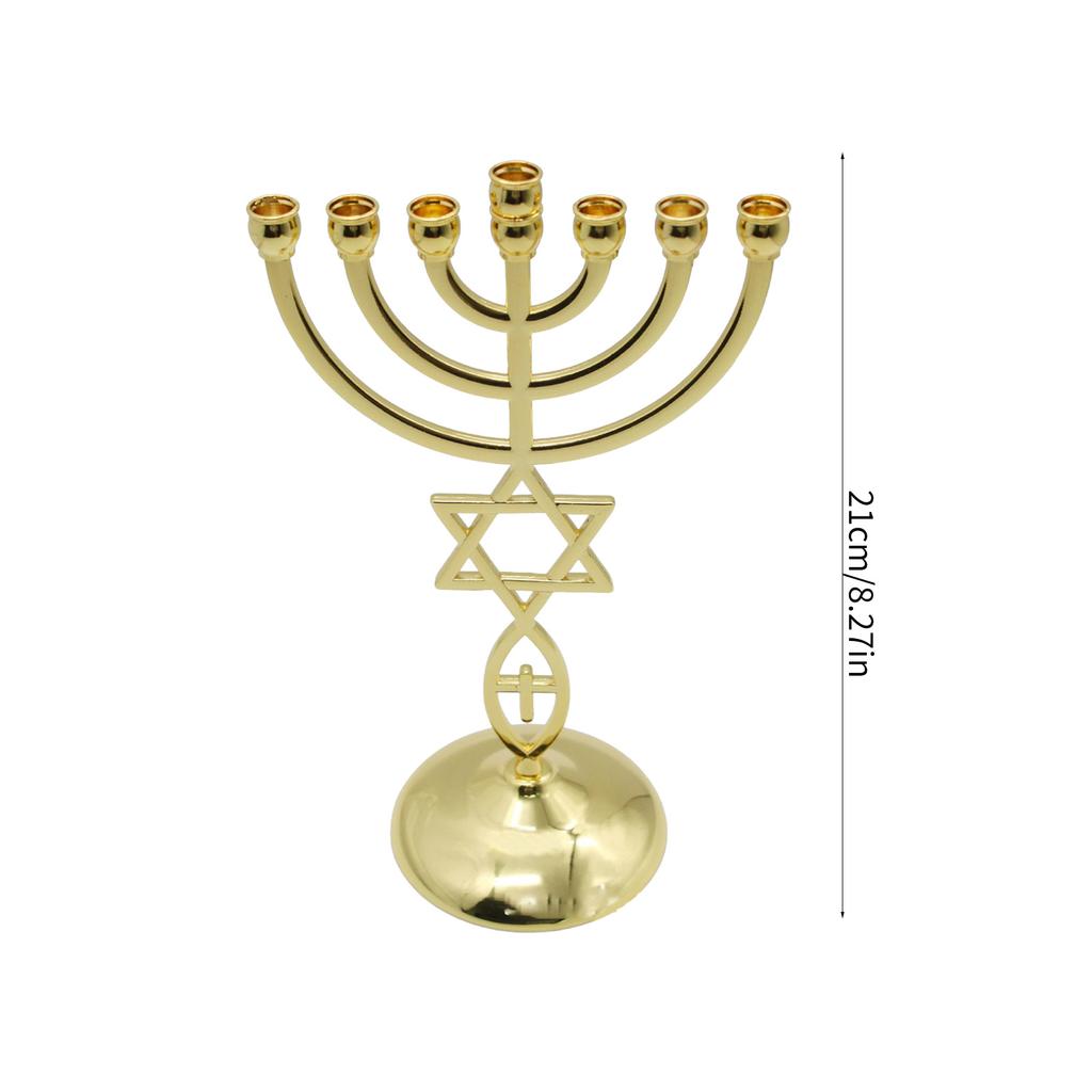 12 Tribes Menorah Jewish 7 Branch Candle Holder Jerusalem Temple Candlestick Religious Candelabra for Church Decoration