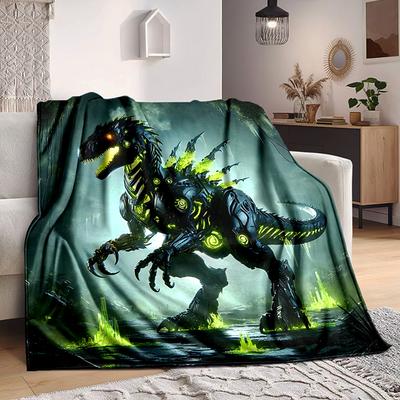1 шт. Плед DinoBot CyberForest, легкий фланелевый плед для дивана, кровати, путешествий, кемпинга, гостиной, офиса, дивана, кресла и кровати