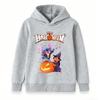 Kids Boys Girls Pullover Hoodie, Happy Halloween Cartoon Printed Sweatshirt, Cute Trick Or Treat Casual Long Sleeve Hooded Halloween Party Daily Wear