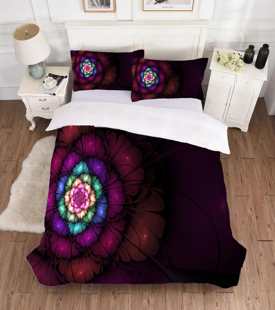 Pattern Dream Fabric Pretty Butterfly Bedding Set Purple Pink Duvet Cover Set Bedding Cartoon Singl Double Cover Bed 200X200 Hot