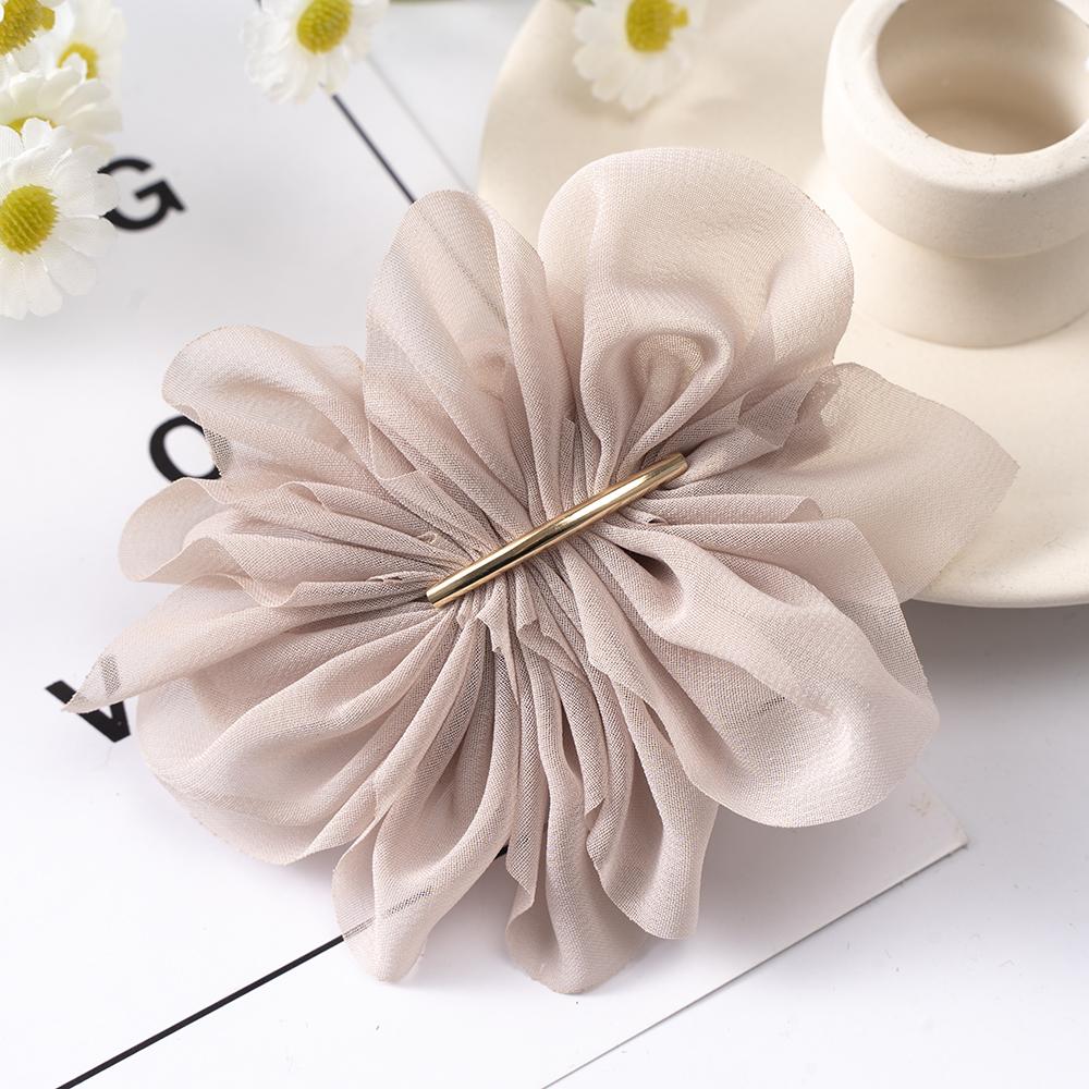 Большие весенние заколки для волос, женские металлические шифоновые заколки с цветами, хвостик, заколка, заколки, модные аксессуары для волос для девочек, заколка для волос
