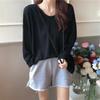2025 Korean-Style Oversized Hooded Sweater - Women's Trendy, Lightweight, Long-Sleeve Pullover for Spring and Autumn