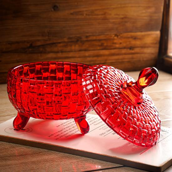 Большая стеклянная конфетница с крышкой, расписанная вручную, красочная банка для конфет, декоративная шкатулка для драгоценностей, контейнер для печенья для свадебного буфета, для печенья, орехов, шоколада