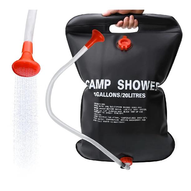 Outdoor Solar Shower Bag Portable Camping Shower Bag Solar Heating Bath Bag for Camping Hiking Beach Travel
