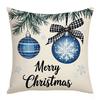 Рождественская бело-синяя наволочка Снеговик Снежинка Рождественское украшение Комбинация Гостиная Спальня Дом Наволочка для подушки