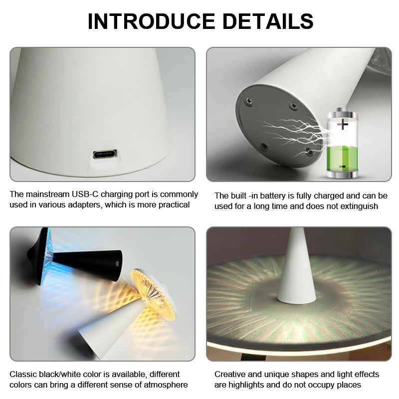 16 цветов НЛО настольная лампа светодиодная регулируемая яркость сенсорный датчик ночник USB перезаряжаемая атмосфера настольная лампа домашний прикроватный декор освещение