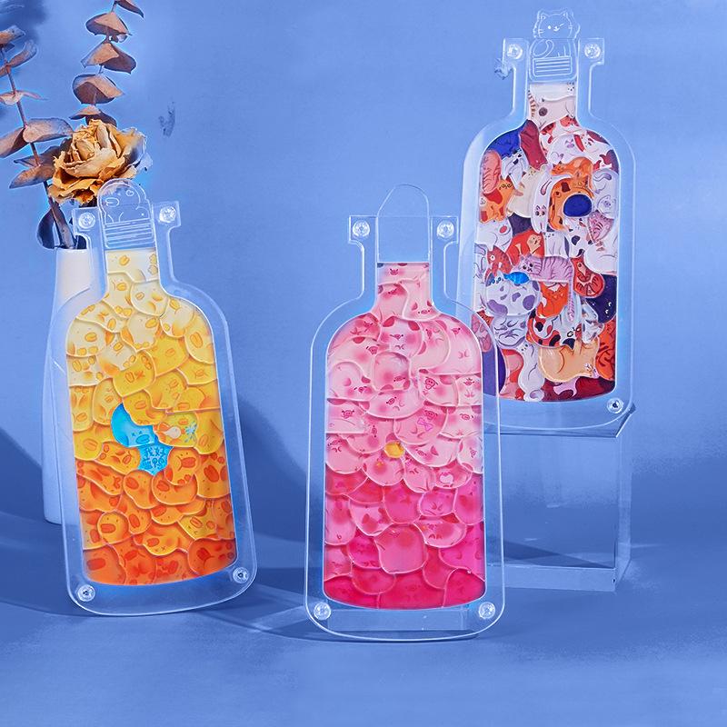 Акриловый пазл Милая 3D головоломка Игрушка Животное Кошка Свинья Мультяшная форма Креативный Жесткий блок Сборка Бутылка Смешная игра Девочка Дети Подарок