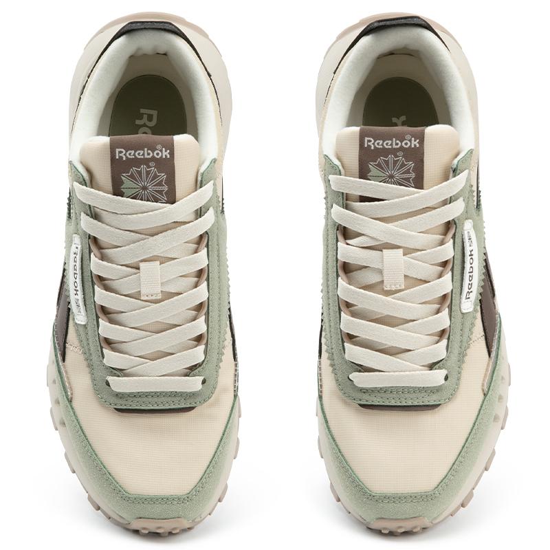 Reebok CL LEGACY W+ Кроссовки для бега с низким верхом Унисекс Бежево-зеленые кроссовки 24FRC903U1G09