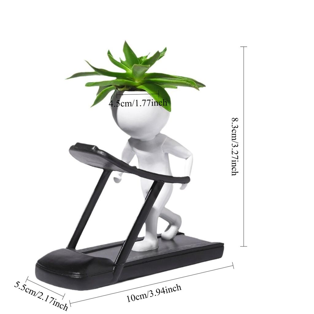Сочные забавные цветочные горшки, уникальные милые кашпо для комнатных растений, спортивная беговая дорожка, креативные маленькие цветочные горшки в форме человека, смоляной горшок для кактусов