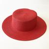 Summer simple straw hat versatile straw visor hat men's and women's fashion sun protection flat top top top hat seaside beach hat