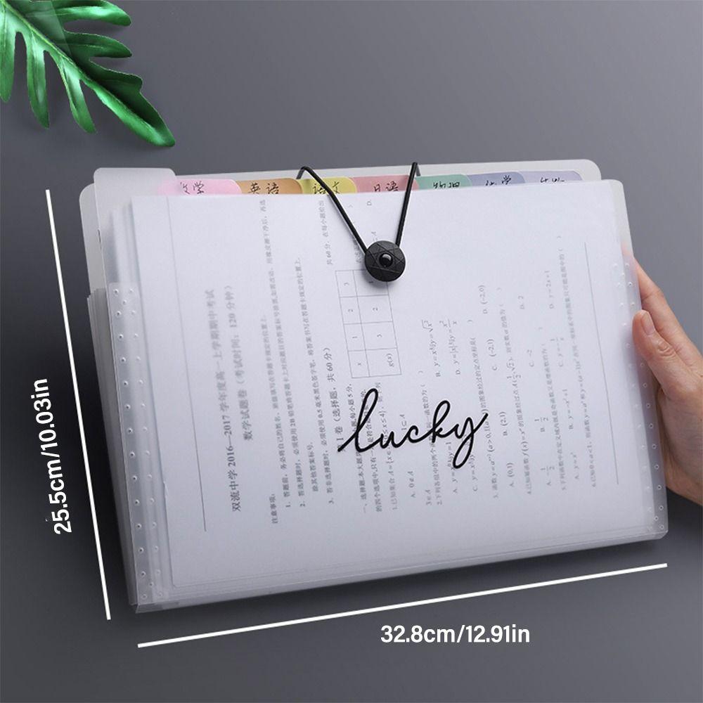 5/8/12 Pockets Test Paper Storage Folder Large Capacity Document Bag Fashion File Organizer