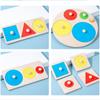 Educational Toy Multiple Color Pegboard Knob Panel Puzzle Board Geometric Shape Matching Toy