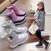 Kid's Warm Boots Student Anti Slip Winter Boots Boy's Thick Warm Cotton Shoes Girl's Plush Outdoor Wear-resistant Pink Boats