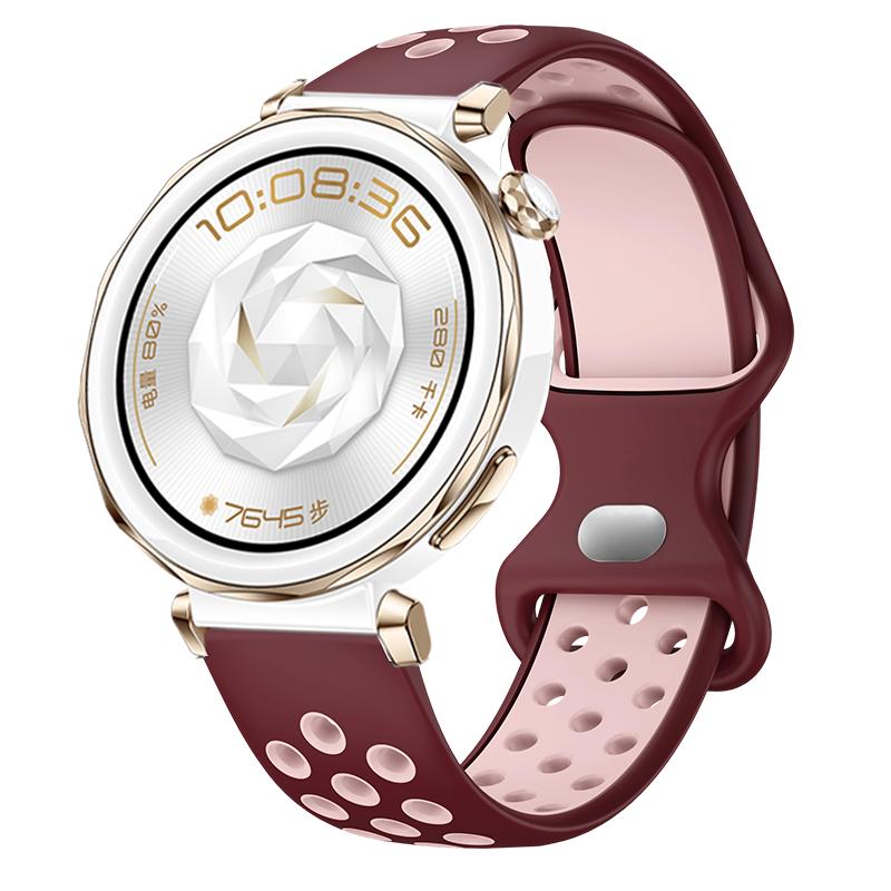 Двухцветный ремешок для Huawei Watch GT5pro 42 мм Дышащий ремешок с круглыми отверстиями Подходит для умных часов Huawei Watch GT5 GT4 41 мм Correa