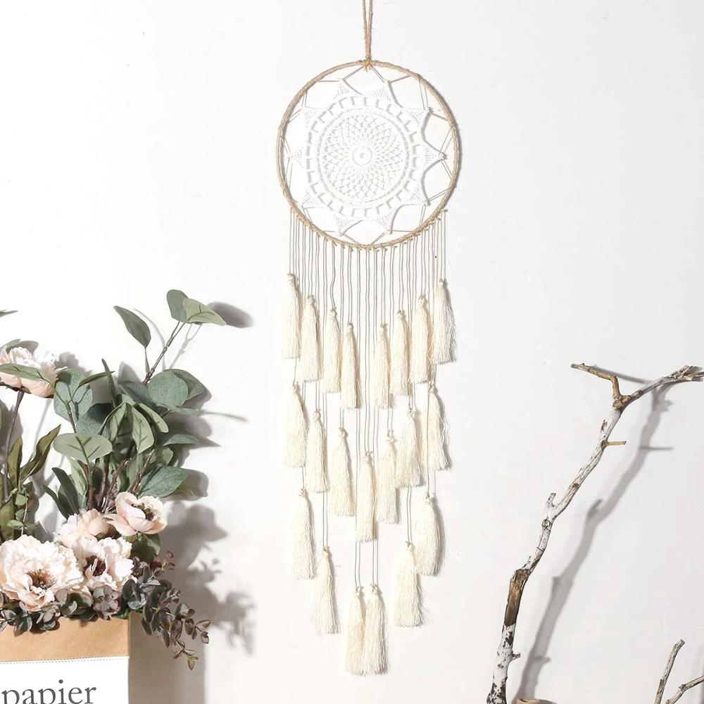 Bedroom Boho Handmade Feather Wall Hanging Tassel Macrame Tapestry Blanket Dream Catcher