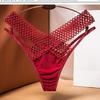 Women's Silk See-Through Low-Waist Thong with Thin Strap Cutout - Sexy French Design
