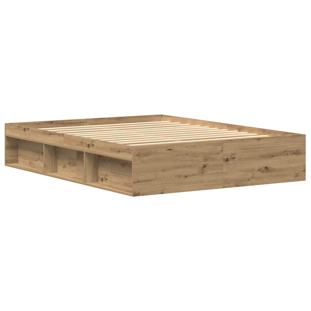 Bed Frame without Mattress Artisan Oak Finish 150 x 200 cm Engineered Wood