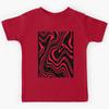 Black and Red Geometric Waves Kids T-Shirt