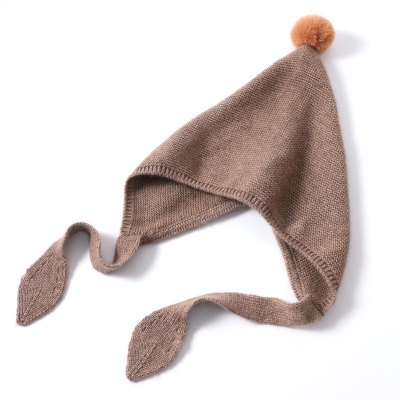 Вязаная кашемировая шапка для мальчиков и девочек: Теплая, симпатичная, ветрозащитная шапка с защитой ушей для осени и зимы.