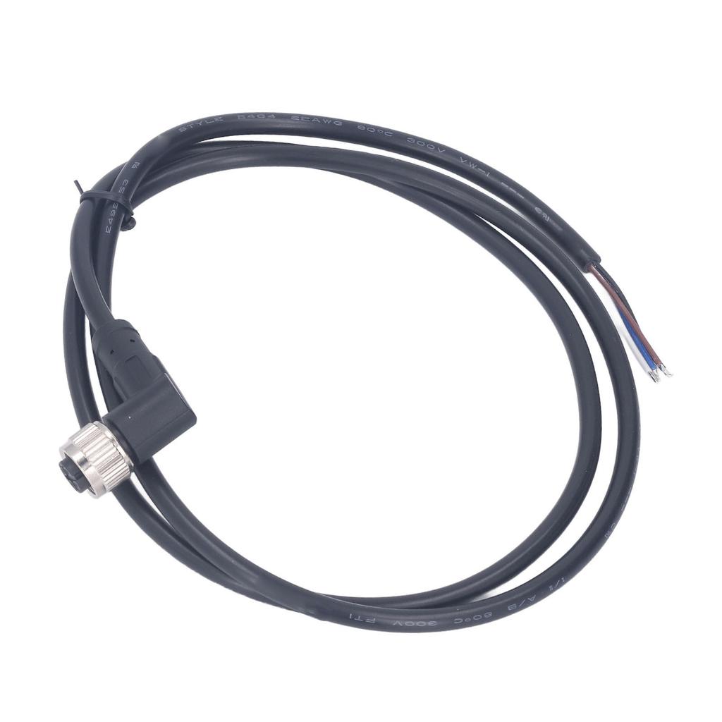 Кабель M12 4-контактная авиационная розетка Электрический кабель Прямоугольный разъем-мама 1 м 250 В AC DC для машинного оборудования