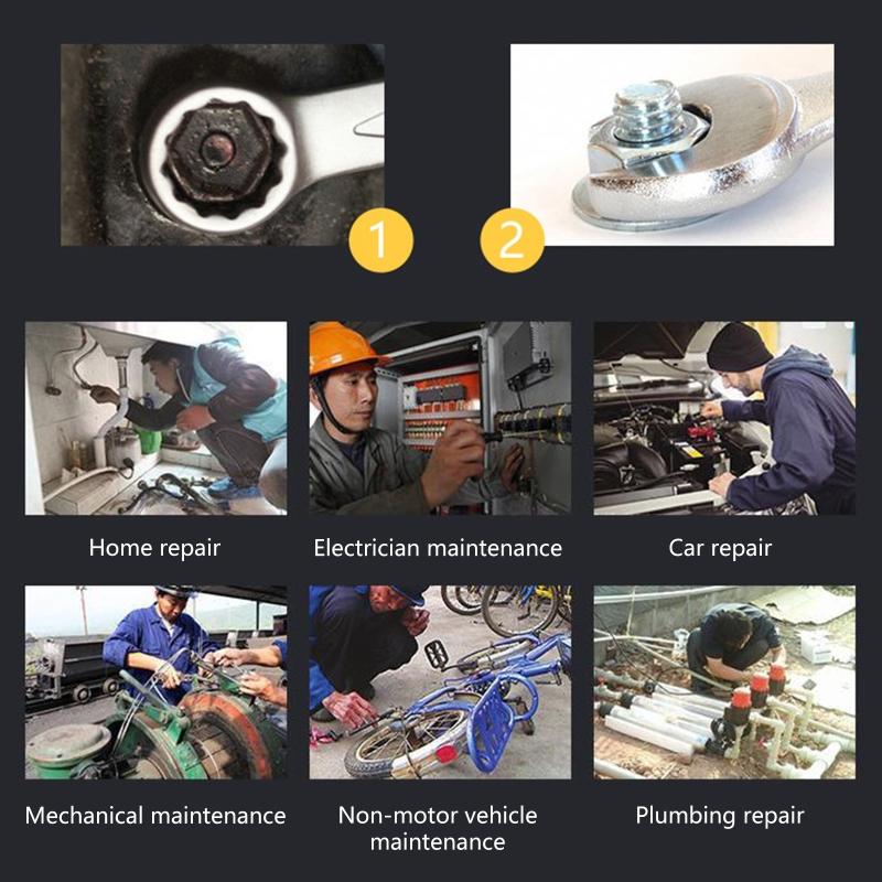 10Pcs 4-11mm Mini Box Wrench Set Open Dual-Purpose Combination Ratchet Wrenches Metric/Inch Wrench Hand Tools